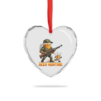 Beer Hunting Season Open Heart Crystal Glass Ornament Beer Hunter Brew Lover Humor