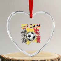 Belgium Belgian Flag Souvenir Belgie Heart Crystal Glass Ornament Game Day Soccer Fans Football