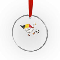 Belgium Soccer Goose Crystal Glass Ornament Belgian Flag Patriotic Football Fan Graphic