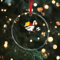 Belgium Soccer Goose Crystal Glass Ornament Belgian Flag Patriotic Football Fan Graphic