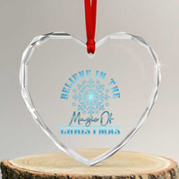 Believe In The Magic Of Christmas Heart Crystal Glass Ornament Xmas Snowflake - Wonder Print Shop