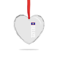 Belize Flag Heart Crystal Glass Ornament Distressed Central American Pride Heritage Gift