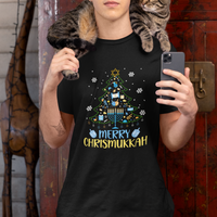 Christmas Hanukkah T Shirt Merry Christmukkah Jewish Christmas Tree Chanukah Hanukkah - Wonder Print Shop