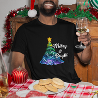 Merry And Bright Colorful Christmas Tree Xmas Holiday T Shirt - Wonder Print Shop