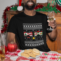 Meowy Xmas Funny Cat Couple With Sunglass T Shirt - Wonder Print Shop