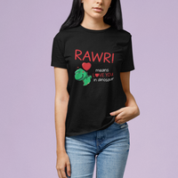 Valentine's Day T Shirt Rawr Means Love You in Dinosaur Cute Heart Ballon - Wonder Print Shop