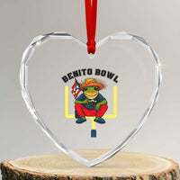 Benito Bowl Coquí Frog Football Heart Crystal Glass Ornament Funny Puerto Rico Flag Game Day Music Fans