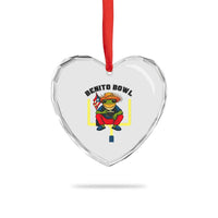 Benito Bowl Coquí Frog Football Heart Crystal Glass Ornament Funny Puerto Rico Flag Game Day Music Fans