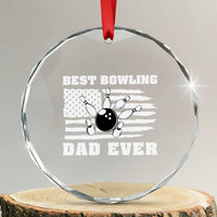 Best Bowling Dad Ever Crystal Glass Ornament American Flag Patriotic Bowler Gift TS12