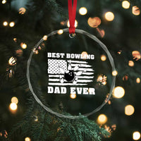 Best Bowling Dad Ever Crystal Glass Ornament American Flag Patriotic Bowler Gift TS12