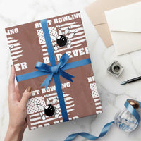 Best Bowling Dad Ever Wrapping Paper Roll American Flag Patriotic Bowler Gift - Wonder Print Shop