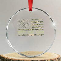 Best Dad Ever Crystal Glass Ornament Military Dad American Flag Camo