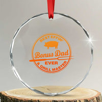 Best Effin Bonus Dad Ever And Grill Master Crystal Glass Ornament Step Dad Fathers Day Gift Cooking Grilling BBQ Chef