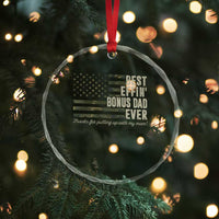 Best Effin’ Bonus Dad Ever Crystal Glass Ornament Step Dad Camo American Flag Camouflage