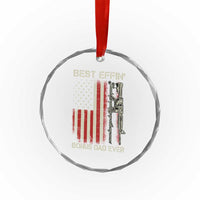 Best Effin Bonus Dad Ever Crystal Glass Ornament Step Dad Fathers Day Vintage American Flag