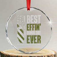 Best Effin Bonus Dad Ever Crystal Glass Ornament Step Dad Gun American Flag TS10