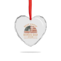 Best Effin Bonus Dad Ever Heart Crystal Glass Ornament Step Dad American Flag Father's Day Gifts