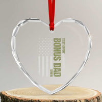 Best Effin Bonus Dad Ever Heart Crystal Glass Ornament Vintage Step Dad American Flag