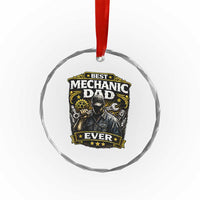 Best Mechanic Dad Ever Crystal Glass Ornament Auto Repair Fathers Day Graphic