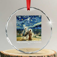 Bethlehem Starry Night Crystal Glass Ornament Nativity Luke 2:11 Christian Christmas - Wonder Print Shop