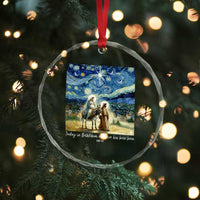 Bethlehem Starry Night Crystal Glass Ornament Nativity Luke 2:11 Christian Christmas - Wonder Print Shop