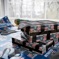 Betrayed Invoke 25 Statue of Liberty Crying Wrapping Paper Roll 25th Amendment Distressed Flag Political Satire Graphic