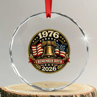 Bicentennial Born 1976 Liberty Bell Crystal Glass Ornament America 250th Anniversary 50th Birthday