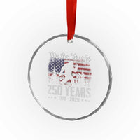 Bigfoot 250 Years American Flag Patriotic 1776 2026 Crystal Glass Ornament