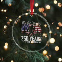 Bigfoot 250 Years American Flag Patriotic 1776 2026 Crystal Glass Ornament