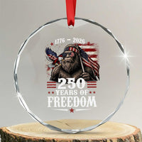 Bigfoot 250 Years Of Freedom Crystal Glass Ornament Patriotic Sasquatch Lover