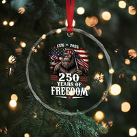 Bigfoot 250 Years Of Freedom Crystal Glass Ornament Patriotic Sasquatch Lover