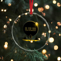 Bigfoot August 12 2026 Total Solar Eclipse Crystal Glass Ornament Totality Sasquatch Cryptid Stargazer Memorabilia
