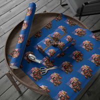 Bigfoot Beer Xmas Wrapping Paper Roll Sasquatch American Flag Patriotic - Wonder Print Shop