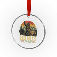 Bigfoot Bonus Dad Crystal Glass Ornament Retro Stepdad Fathers Day Gifts