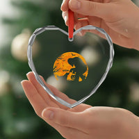 Bigfoot Boop Dog Hallowwen Heart Crystal Glass Ornament Funny Sasquatch Meme Dog Lovers Full Moon