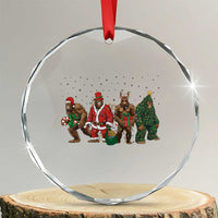 Bigfoot Christmas Cosplay Crystal Glass Ornament Funny Holiday Gift TS12