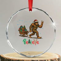 Bigfoot Christmas Crystal Glass Ornament Believe Funny Holiday Gift TS12