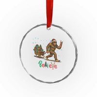 Bigfoot Christmas Crystal Glass Ornament Believe Funny Holiday Gift TS12