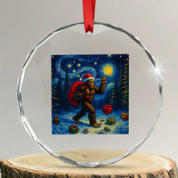 Bigfoot Christmas Crystal Glass Ornament Starry Night Van Gogh TS14