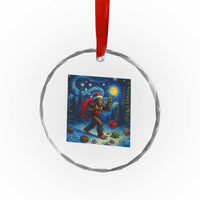 Bigfoot Christmas Crystal Glass Ornament Starry Night Van Gogh TS14