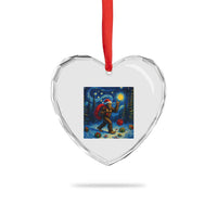 Bigfoot Christmas Heart Crystal Glass Ornament Starry Night Van Gogh - Wonder Print Shop