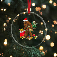 Bigfoot Crystal Glass Ornament Pineapple Tree Lights Funny Hawaiian Xmas Sasquatch Lovers TS10