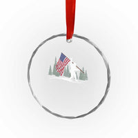 Bigfoot Crystal Glass Ornament Sasquatch American Flag Patriotic TS10