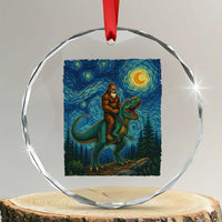 Bigfoot Dinosaur Crystal Glass Ornament Funny Prehistoric Starry Night Van Gogh TS12