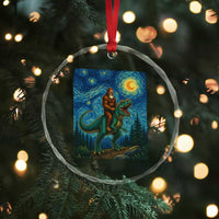 Bigfoot Dinosaur Crystal Glass Ornament Funny Prehistoric Starry Night Van Gogh TS12