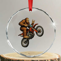 Bigfoot Dirt Bike Crystal Glass Ornament Motocross Sasquatch Rock On Hand TS14