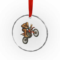 Bigfoot Dirt Bike Crystal Glass Ornament Motocross Sasquatch Rock On Hand TS14