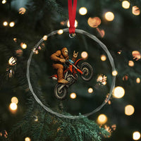 Bigfoot Dirt Bike Crystal Glass Ornament Motocross Sasquatch Rock On Hand TS14