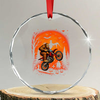 Bigfoot Dirt Bike Crystal Glass Ornament Sasquatch Halloween Creepy Biker TS14