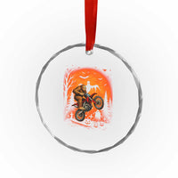 Bigfoot Dirt Bike Crystal Glass Ornament Sasquatch Halloween Creepy Biker TS14